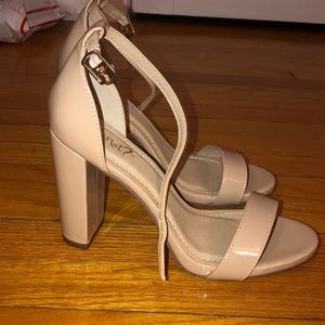 Nude block heels